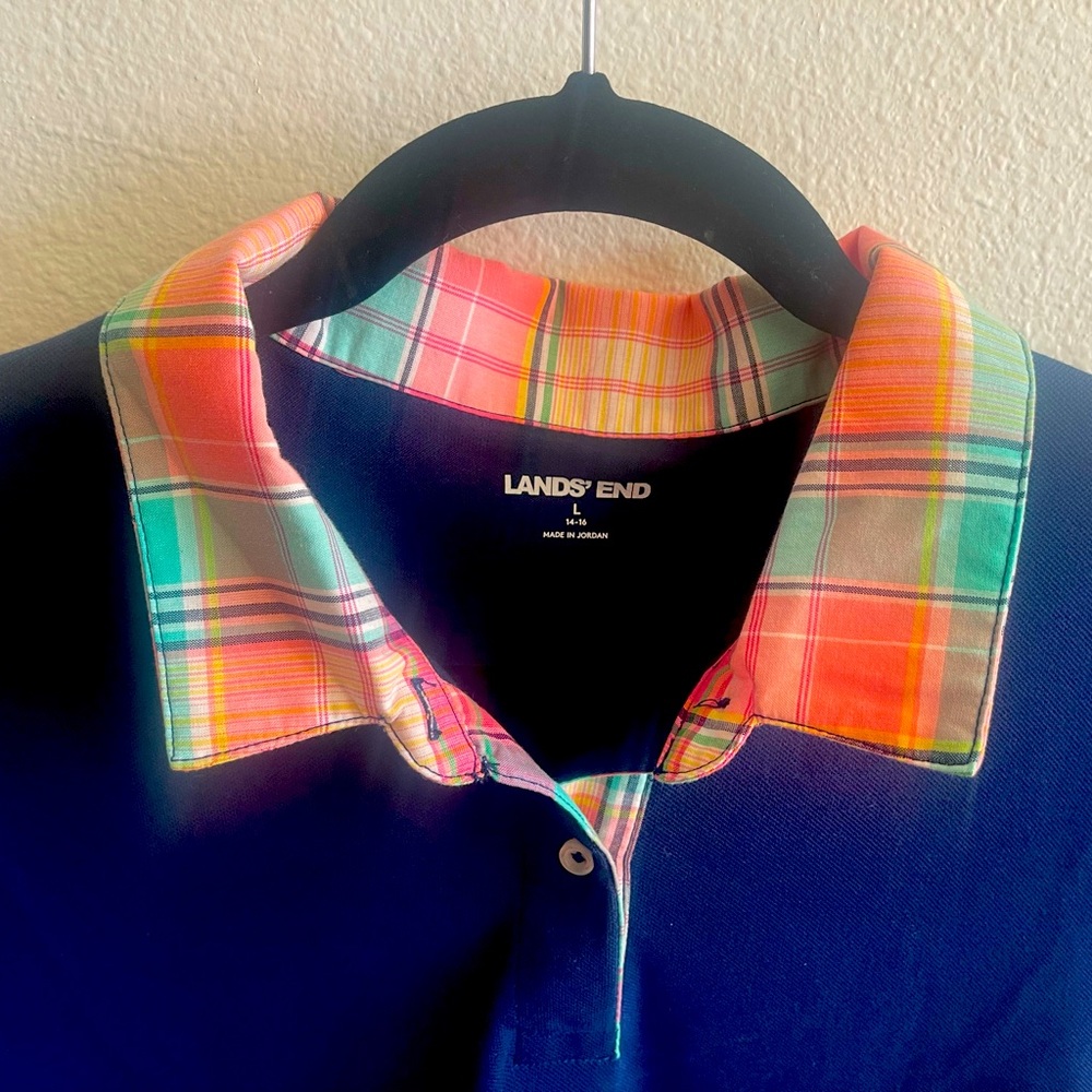 L (14-16) Land’s End Polo Dress (navy blue)